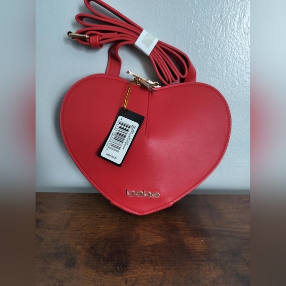 bebe Handbags - Bebe Red Mini Bag with Heart Design